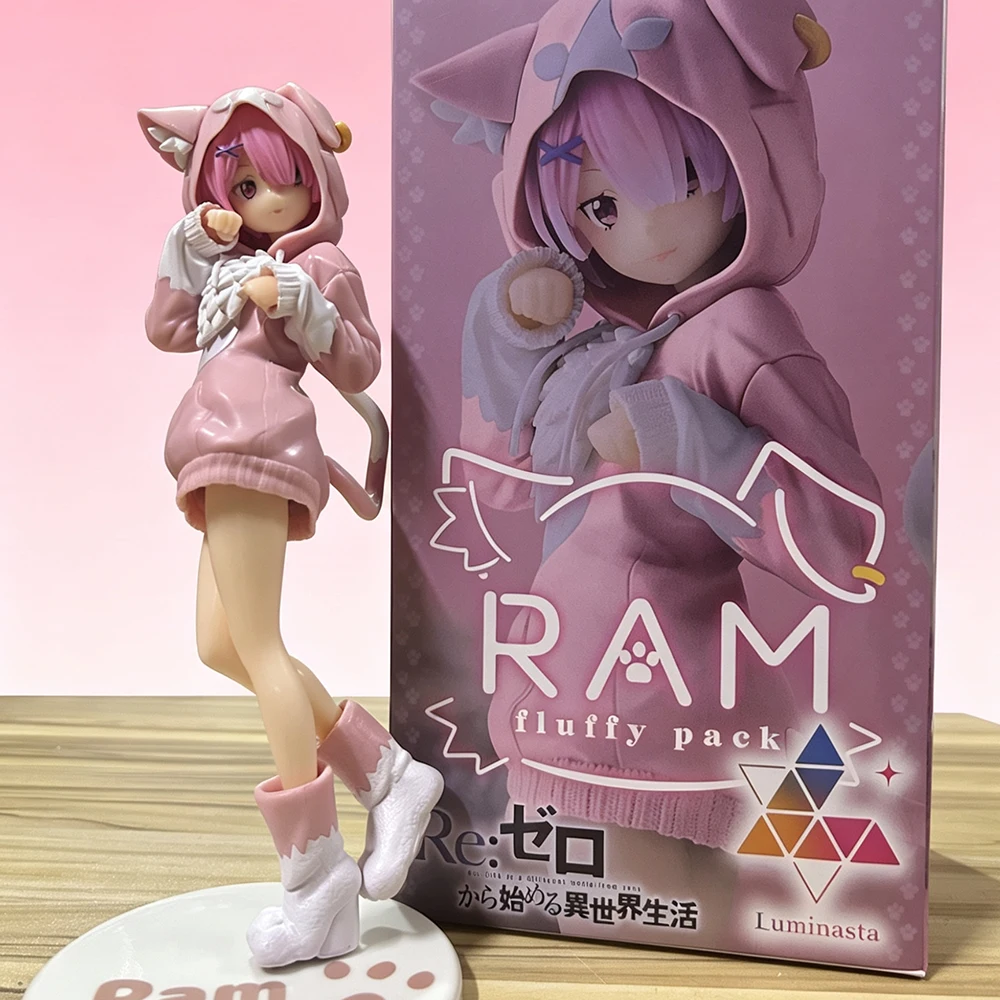Figurine d'action en PVC de 22 cm Re:Zero - Commencer une nouvelle vie dans un autre monde - Ram Rem Fluffy Pack - Modèle de collection pour fans d'anime