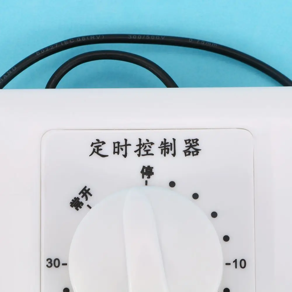 White Square Countdown AC 220V 30/60/120 Minutes Mechanical Count Down Control Interruptor Control Pump Controller Timer Switch