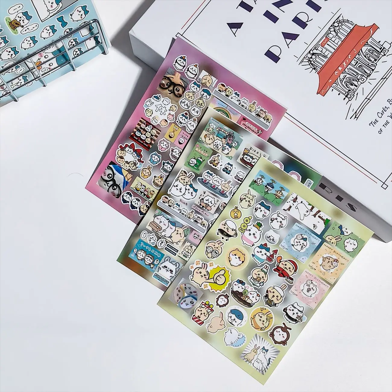 Chiikawa Ausgestanzte Washi-Sticker, süße Anime-Figuren, selbstklebende Deko-Sticker für Tagebuch, Planer, Scrapbooking-Zubehör – Detail 4