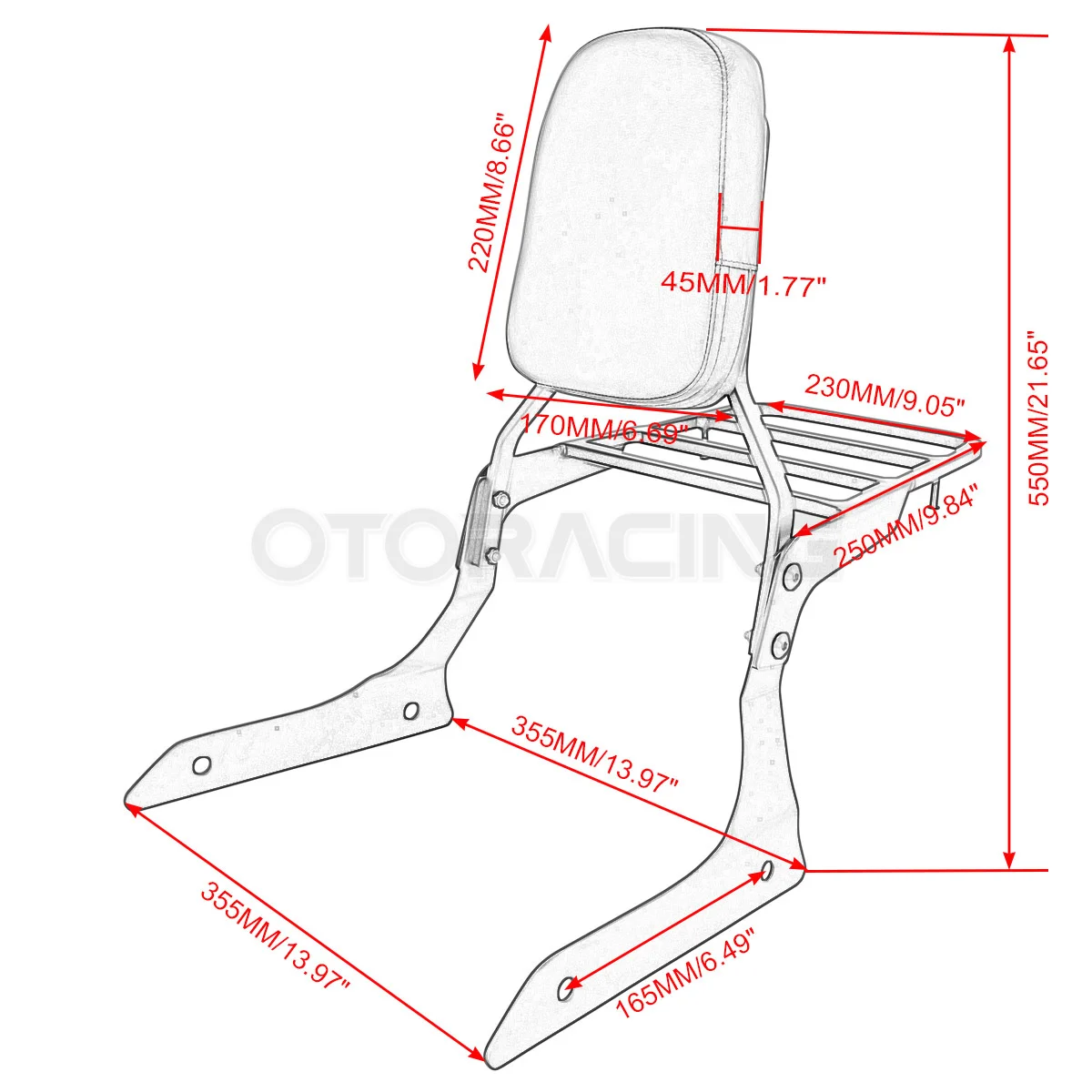 Motorcycle Rear Passenger  Backrest Sissy Bar For Yamaha Stryker 1300 XVS1300 2011 2012 2013 2014 2015 2016 2017