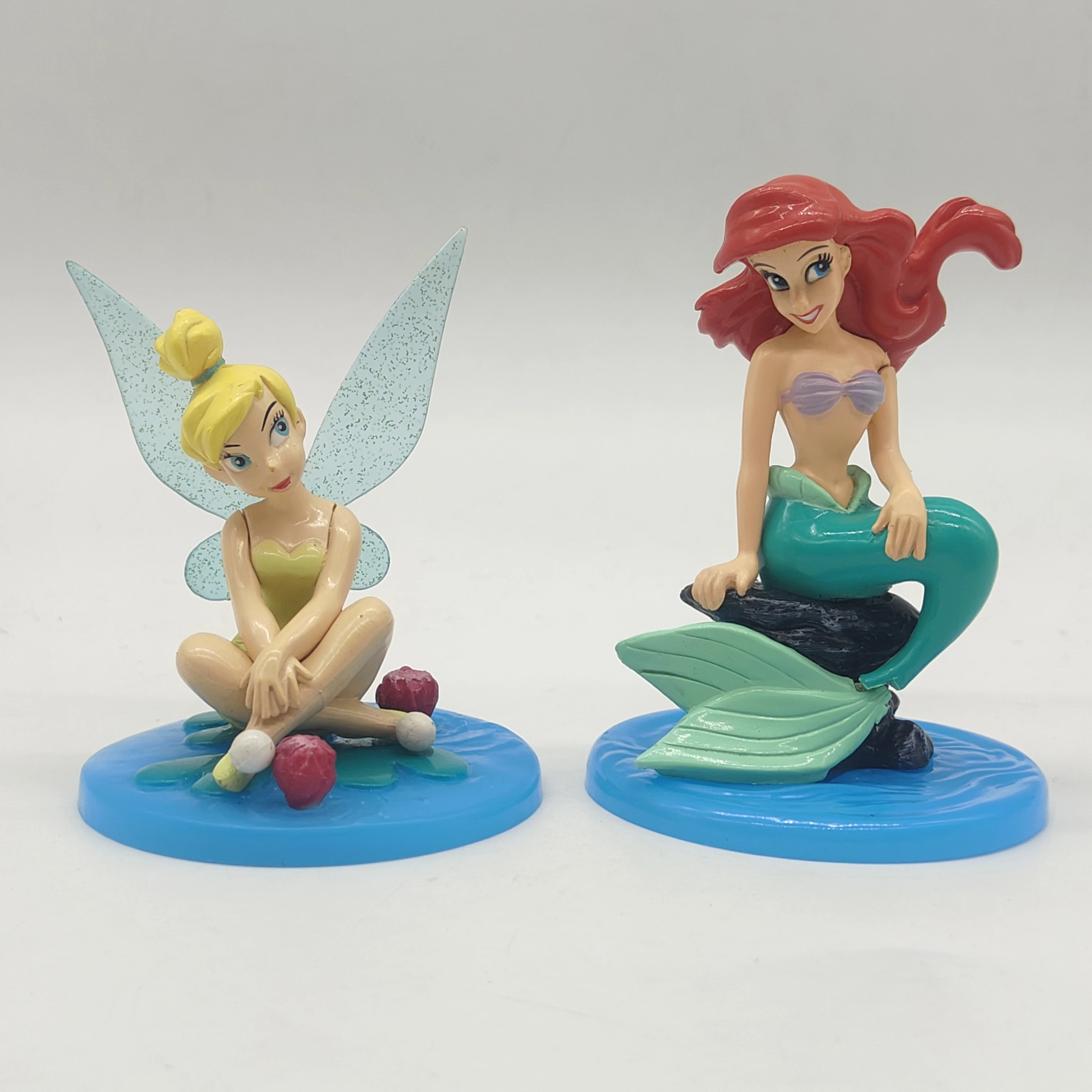 ديزني ليتل ميرميد ارييل تينكر بيل يجلس تشكل كعكة توبر ديزني الأميرة عمل الشكل ألعاب الدمى هدية للأطفال #1