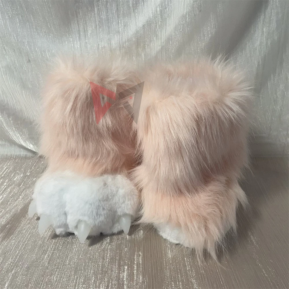 Fursuit Cat Paw Claw Furry Fandom Gloves Shoes Foot Cover Flesh Pink White Color Beast Cosplay Costume Accessories Custom Made