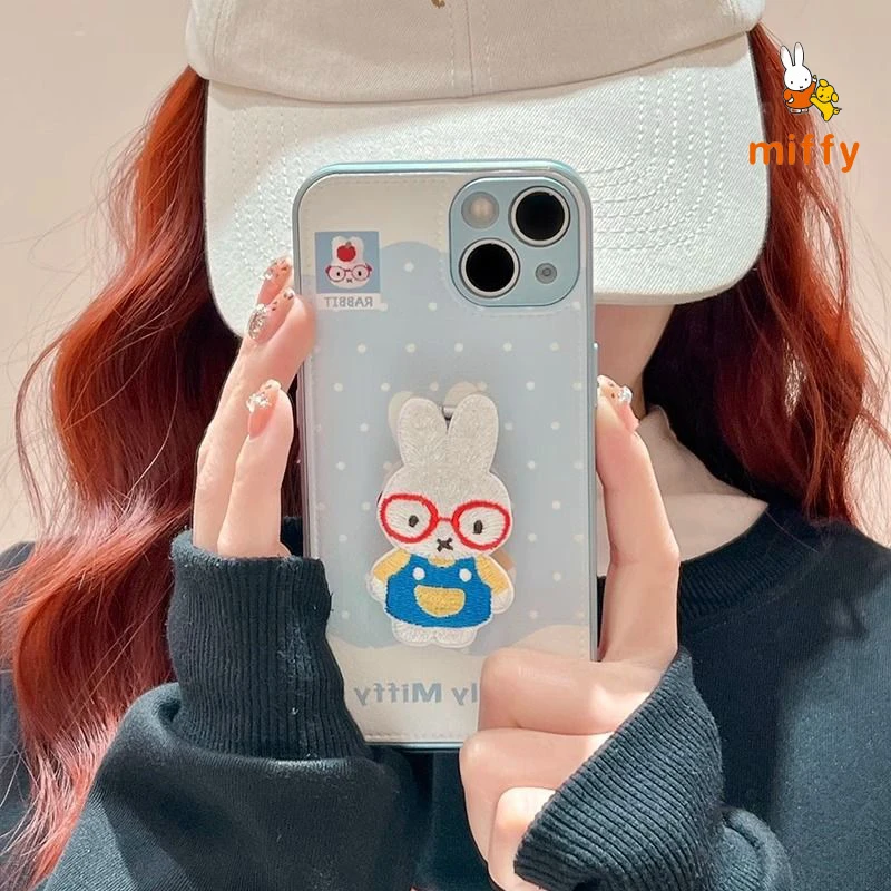 귀여운 미피 폰 케이스 아이폰 17 16 15 14 호환 만화 입체 토끼 홀더 고품질 방지 낙하 완벽한 선물
