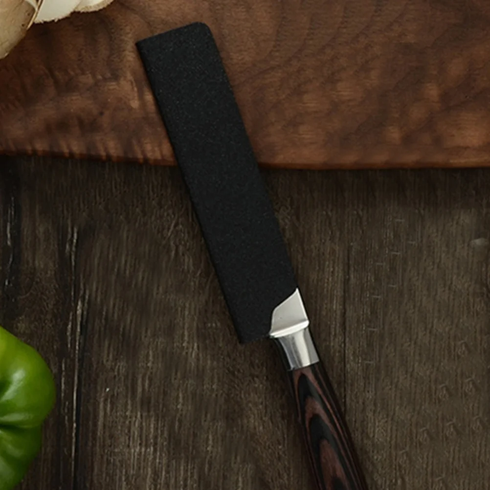 

3Pcs Black Flocking Knife Sheathes Protective Sleeve Portable Cover for Outdoor Kitchen Fruit Steak Cleaver Sleeve