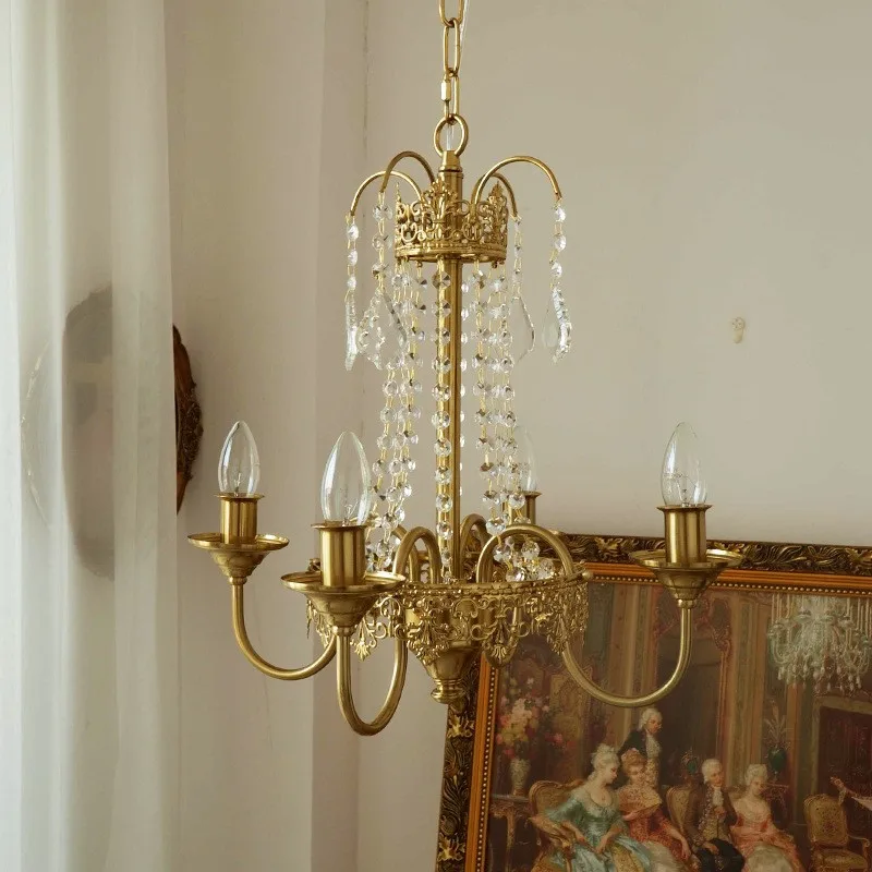 

American-French-retro nostalgic vintage-style bedroom crystal chandelier chandelier