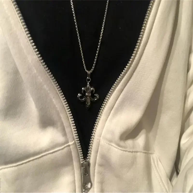 خمر الصليب قلادة قلادة للجنسين تنوعا بسيطة سترة طويلة سلسلة الهيب هوب التبعي #2