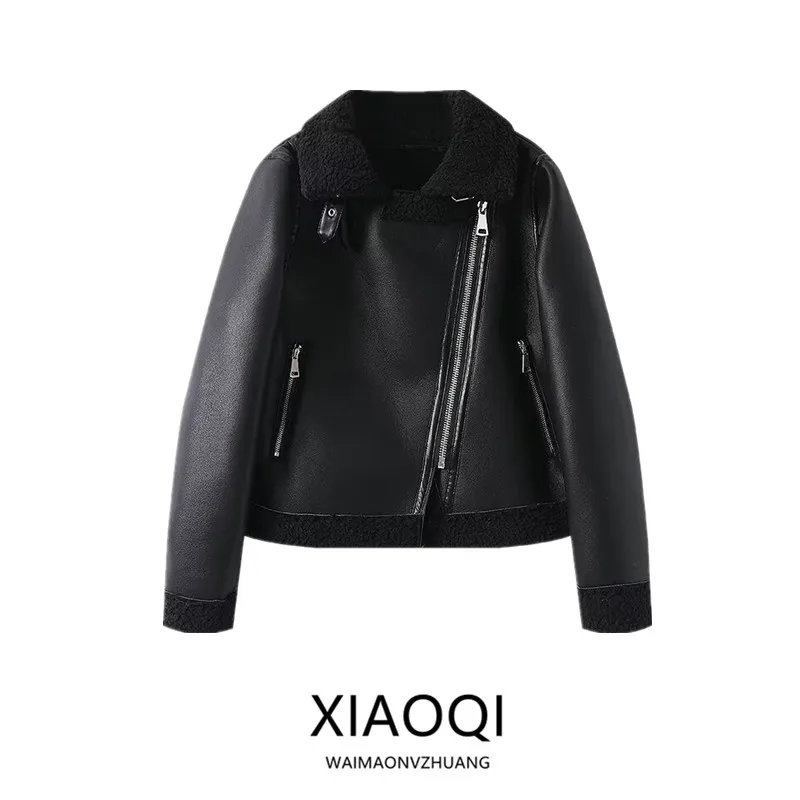 

Зима 2024, женская дизайнерская универсальная меховая кожаная куртка, верхняя одежда 874267, свободная посадка, обычная длина, другой материал 00%