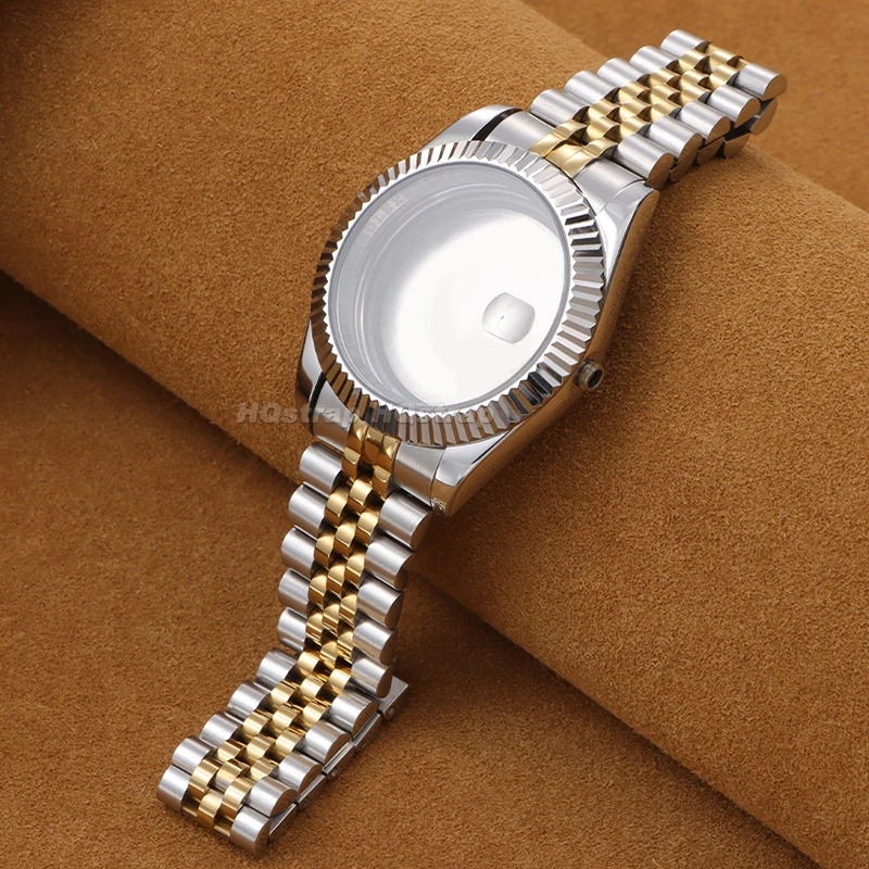 Stainless Steel Strap 13mm 17mm 20mm 21mm Curved End Watch Band for Jubilee for Rolex Universal Metal Folding Buckle Bracelet