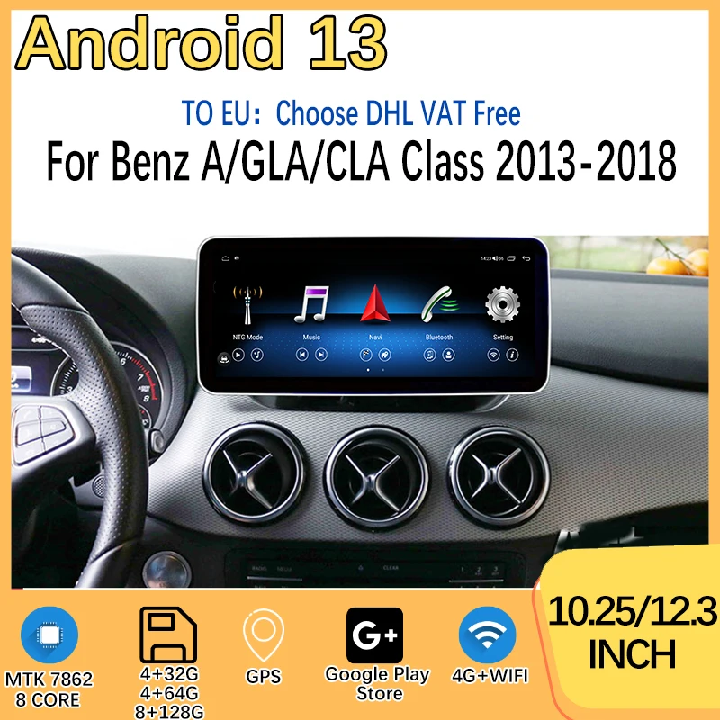 

10.25"/12.5" Android13 MTK7862 For Mercedes Benz A Class-W176 CLA-C117 GLA-X156 Multimedia Video Player GPS Navigation Carplay