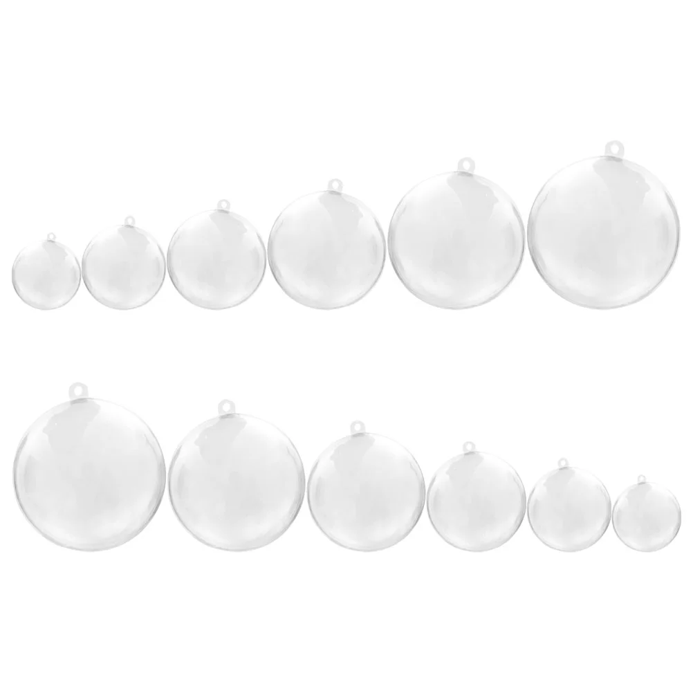 12 Pcs Christmas Celebration Supplies Creative Acrylic Ball Balcony Hanging Ornament 8cm Pendant Decor