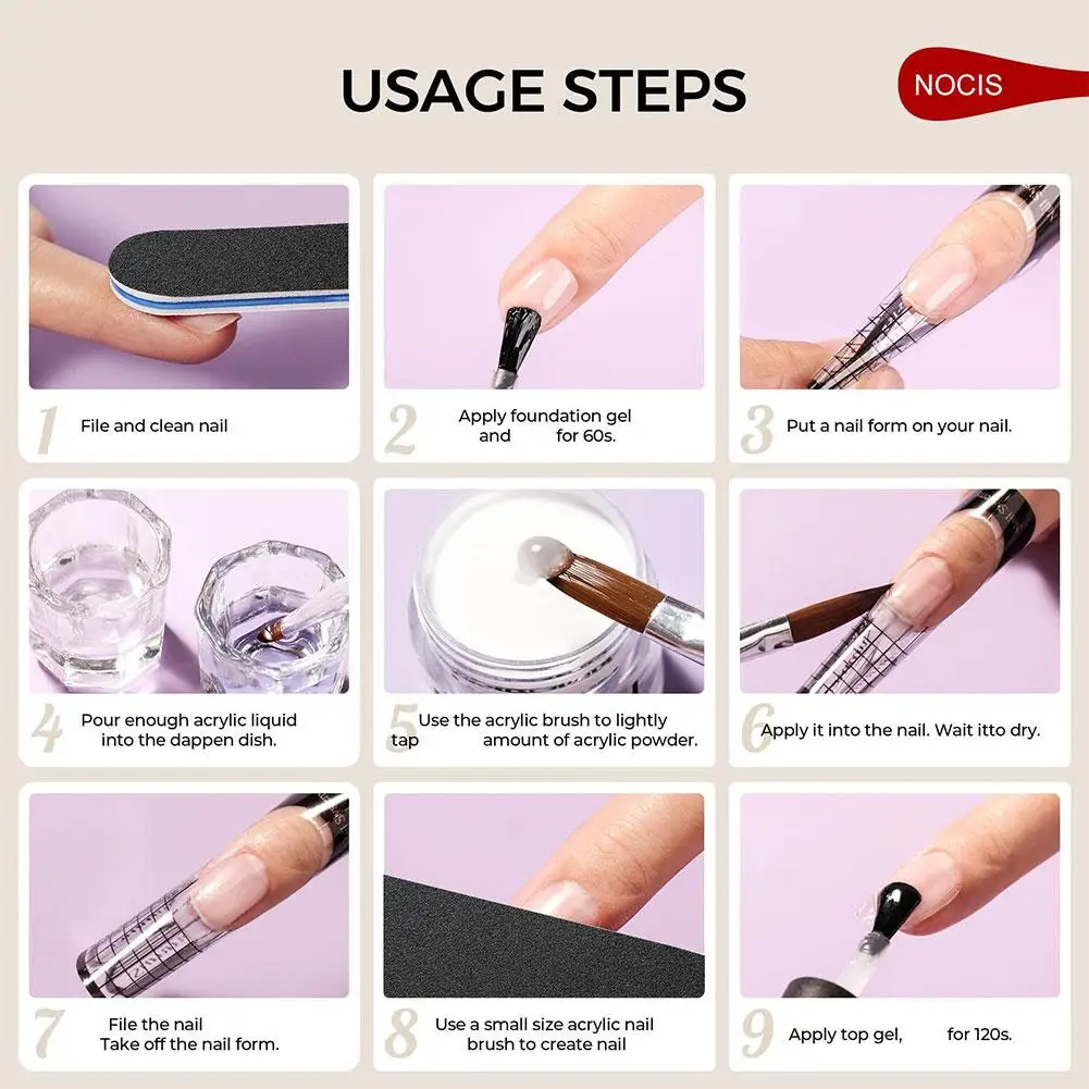 1Set EMA Acrylic Nail Powder Set Professional Extension Kit Manicure Supplies Acrylic Powder Salon Quality Nail Beauty Care