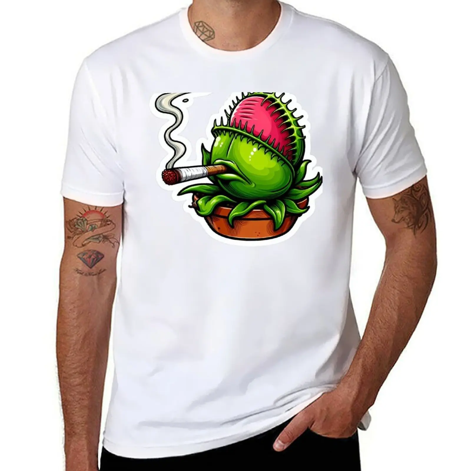 

Carnivorous Craving: Flytrap with a Fag T-Shirt t shirt personalised anime tshirt T-Shirt