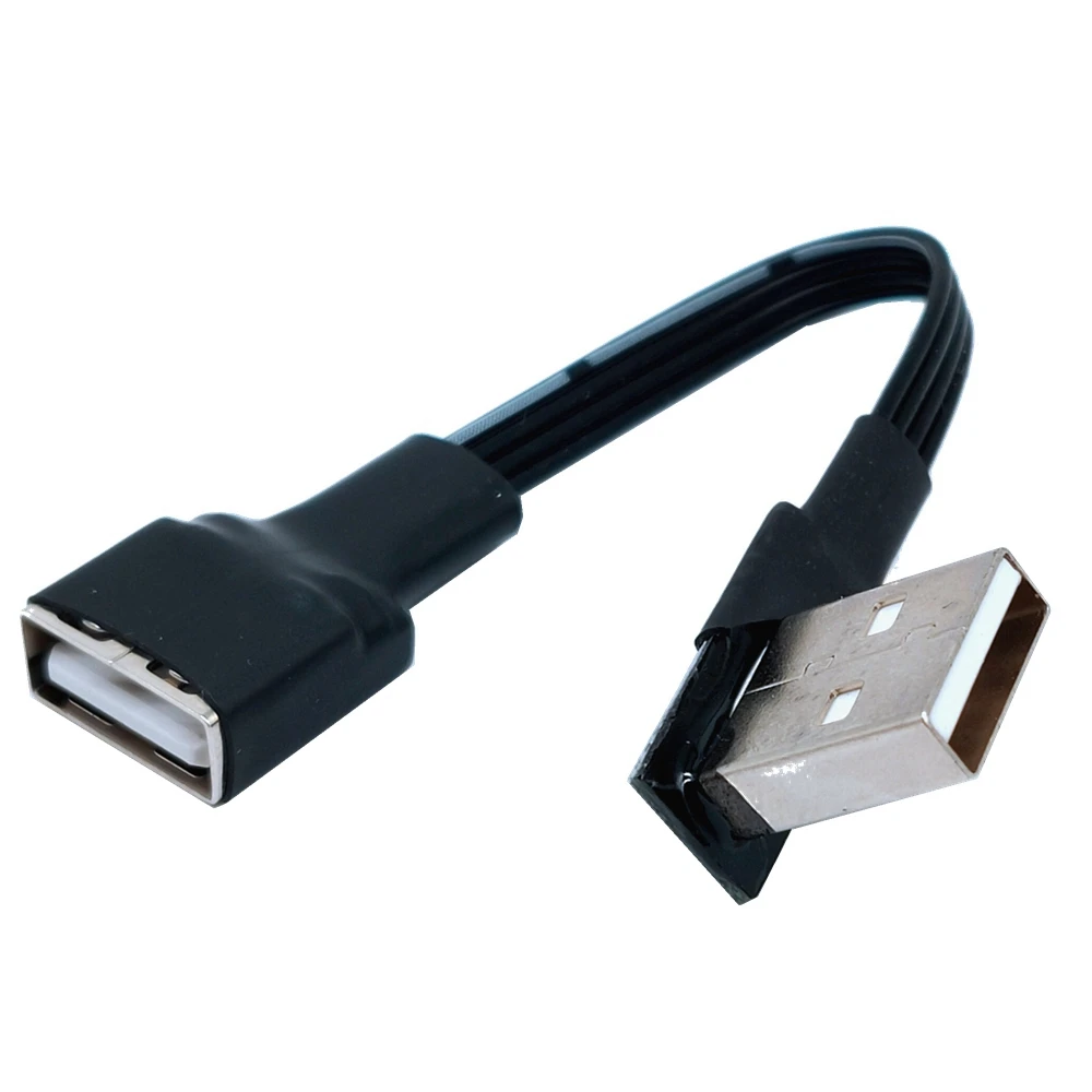 5cm 10cm USB 2.0 A Male to Female 90 Angled Extension Adapter cable USB 2.0 male to female right/left/down/up Black cable