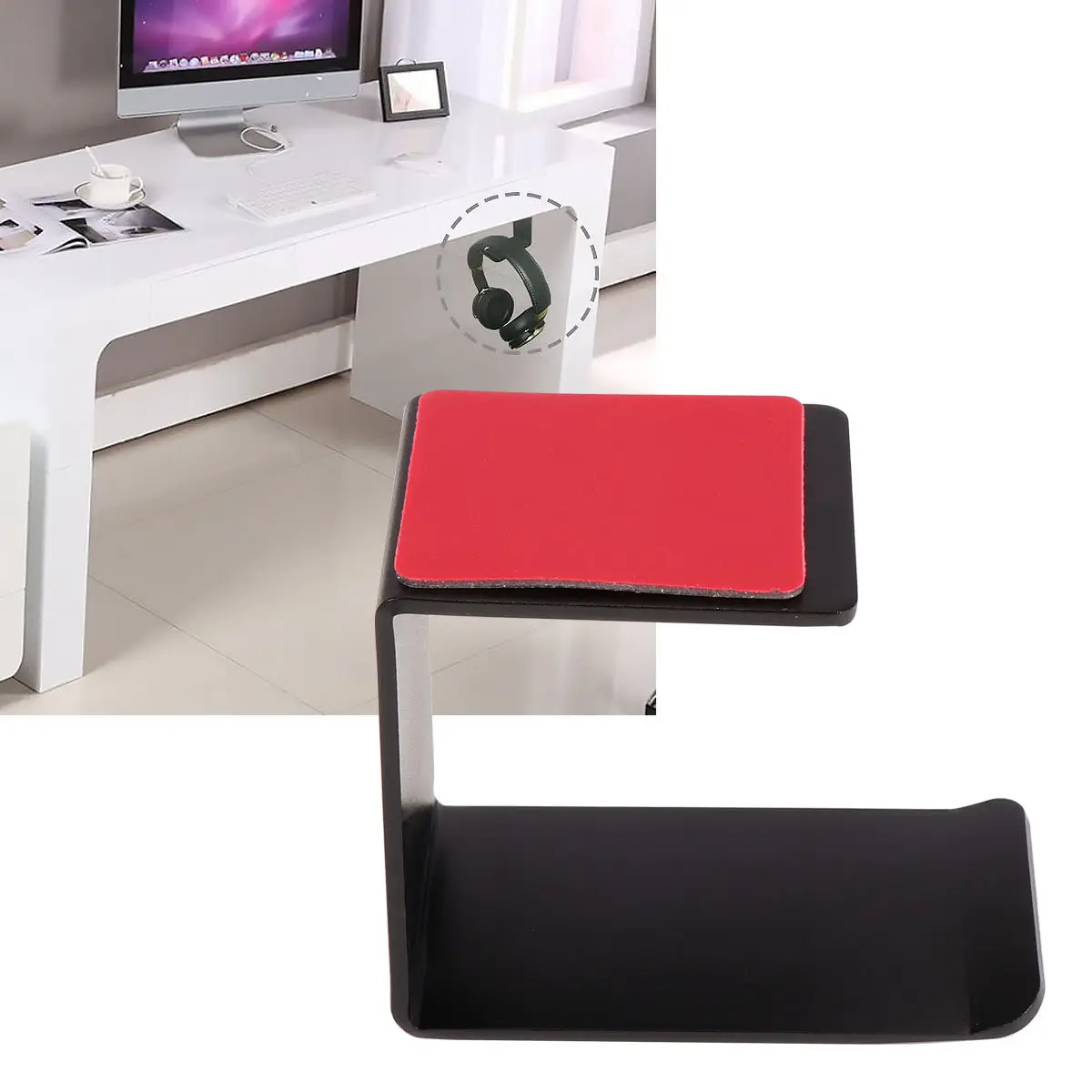 

Universal Back-Adhesive Headphone Holder Wall Mount Hanger for Gaming Headsets Aluminium Alloy Space-Saving Headset Shelf Rack