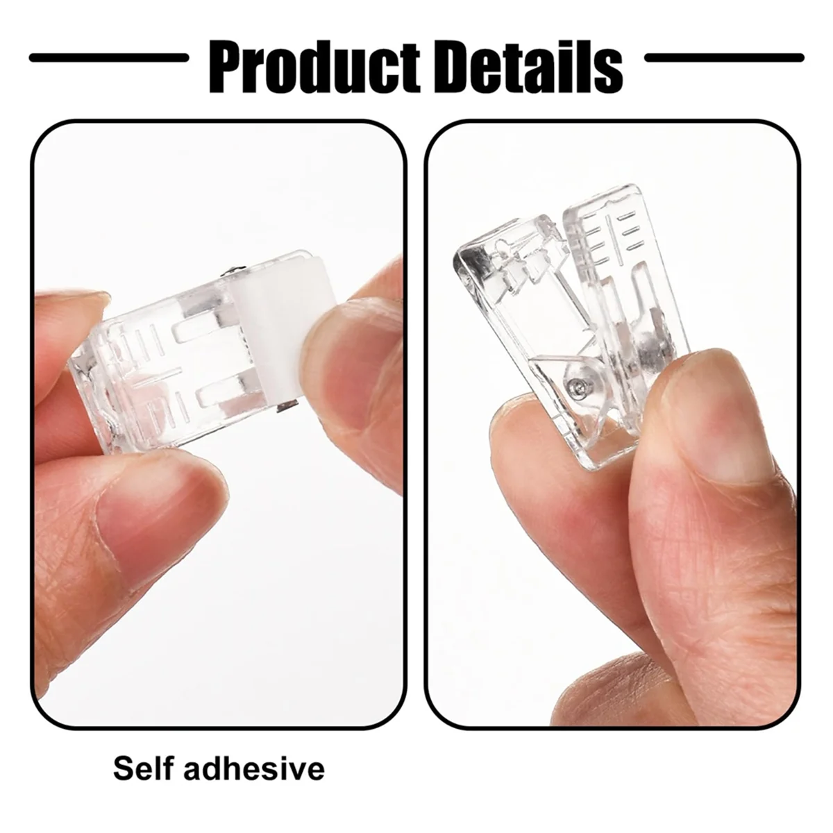 Self Adhesive Clips, 100PCS Plastic Tapestry Wall Hanging Clips for Office, Home, School Organization