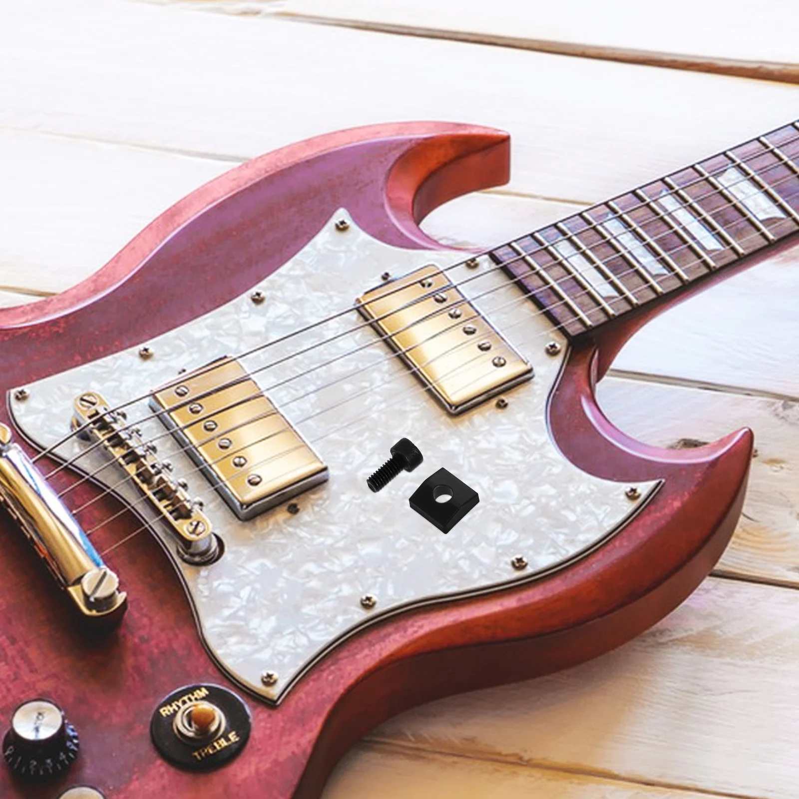 

1 set 1 Set Zinc Alloy String Retainer Press String Device For Electric Guitar Durable Tuning Stable Guitar Parts Accessory