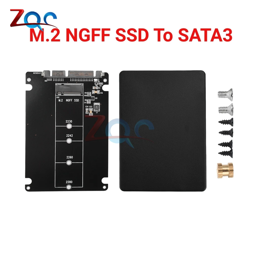 SATA3.0 6Gbps M.2 NGFF SSD To SATA3 Adapter Card M2 NGFF SSD To SATA3.0 External Hard Drive Box Hard Disk Adapter Board