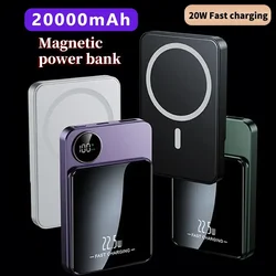 Magnetic Qi Wireless Power Bank PD 20W Fast Charging 20000mAh Portable Powerbank for IPhone 15/14/13/12 Xiaomi Huawei Samsung