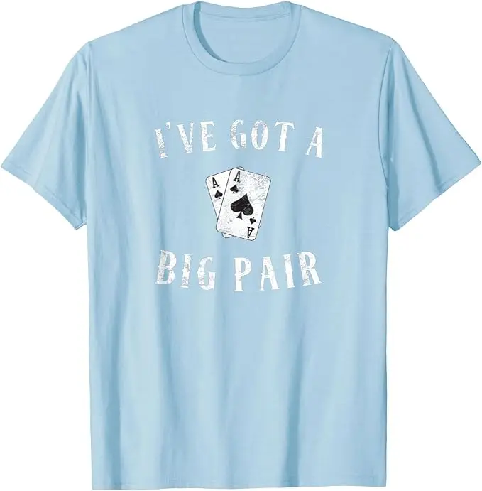 Poker-T-Shirt mit Aufschrift „I've Got A Big Pair“ – Lustiges Casino-Karten-T-Shirt für Väter mit zwei Kindern – Y2K Poker-Star Grafik Herrenmode Spruch-T-Shirt – Persönlichkeit – Detail 13