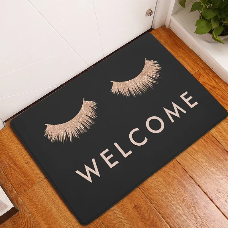 1Pcs Eyes Eyelashes Eyebrows Modern Kitchen Mat Home Entrance Doormat Hallway Bathroom Living Room Anti-Slip Floor Carpet