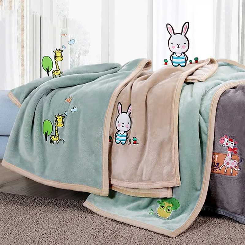 

Baby Blanket Skin Friendly Breathable Infant Summer Air Conditioning Blanket Lightweight Portable Cartoon Animal Nap Swaddling