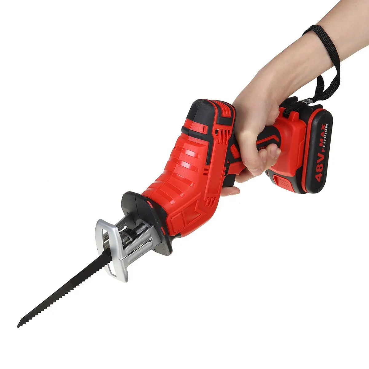 البنفسجي 2500RPM المحمولة اللاسلكي الترددية المنشار منشار كهربائي أنبوب كلوريد متعدد الفاينيل الخشب المعادن مناشير 4 قطع شفرات مع 2 قطعة بطارية
