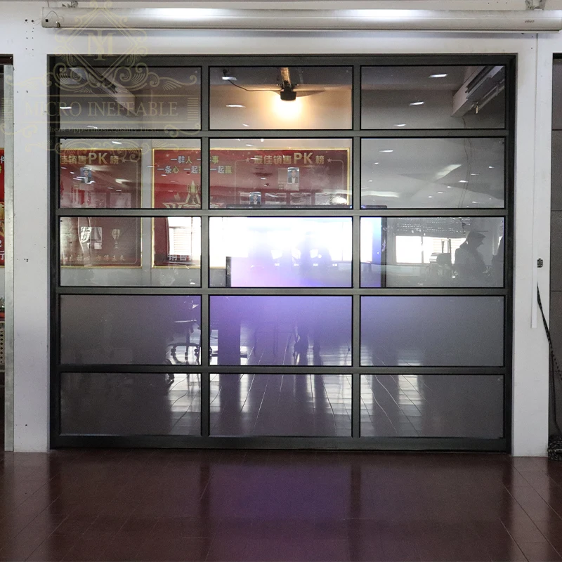 Pintu garasi Plexiglass termurah Modern harga rendah ukuran kustom kaca Tempered Aloi aluminium