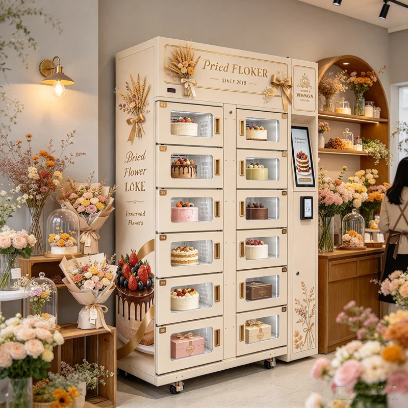 Refrigerated Intelligent Locker Smart Locker System for Flowers Eggs Berries Farm Produce OME