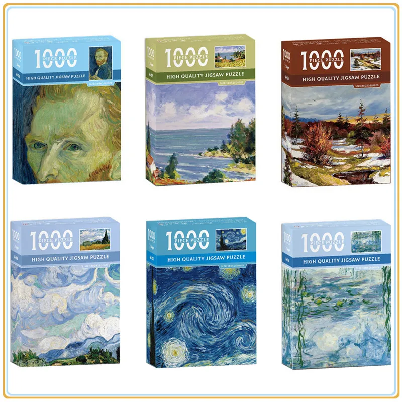

Jigsaw Puzzle 1000 Pieces for Adults Van Gogh The Starry Night Self-portrait Environmentally Friendly Paper Christmas Gift Toy