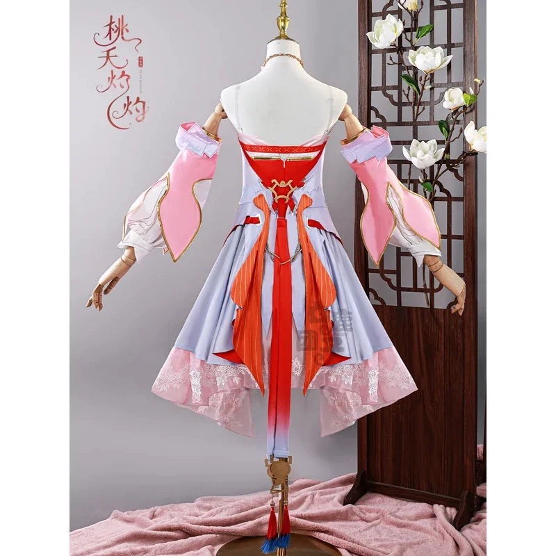 متوفر في المخزون Wuthering موجات زهر الخوخ Jinxi تأثيري حلي مجموعة كاملة Wuwa JIN XI تأثيري حلي موحدة شعر مستعار الأحذية الدعائم