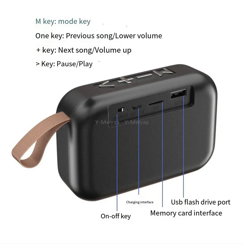 Altoparlanti portatili Outdoor Bluetooth 5.0 Mini altoparlante Oxford Colonna wireless Lettore musicale stereo 3D Surround Hifi Sound Box