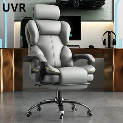 UVR-silla cómoda multifuncional para ordenador, soporte para el cuello, con rotación de 360 grados, ajustable, con reposapiés