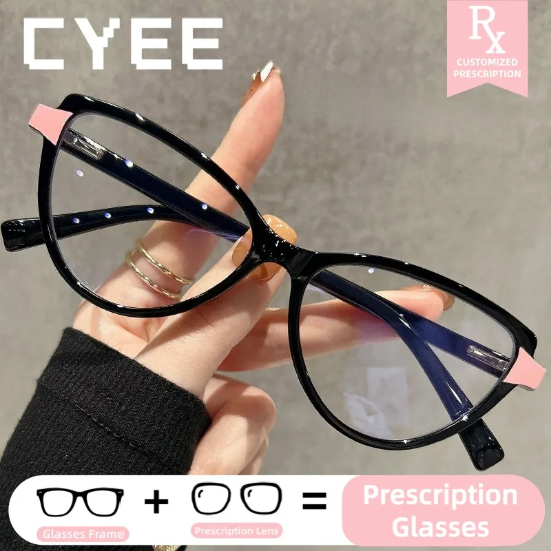 

CYEE Personalized New Fashion TR Eyeglasses Women Custom Prescription Optical Eyewear Photochromic Myopia Anti Blue Ray Glasses