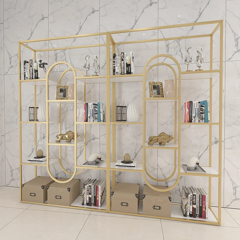 

Bookshelf Floor Office Wrought Iron Living Room Bookshelf Cosmetics Display Stand
