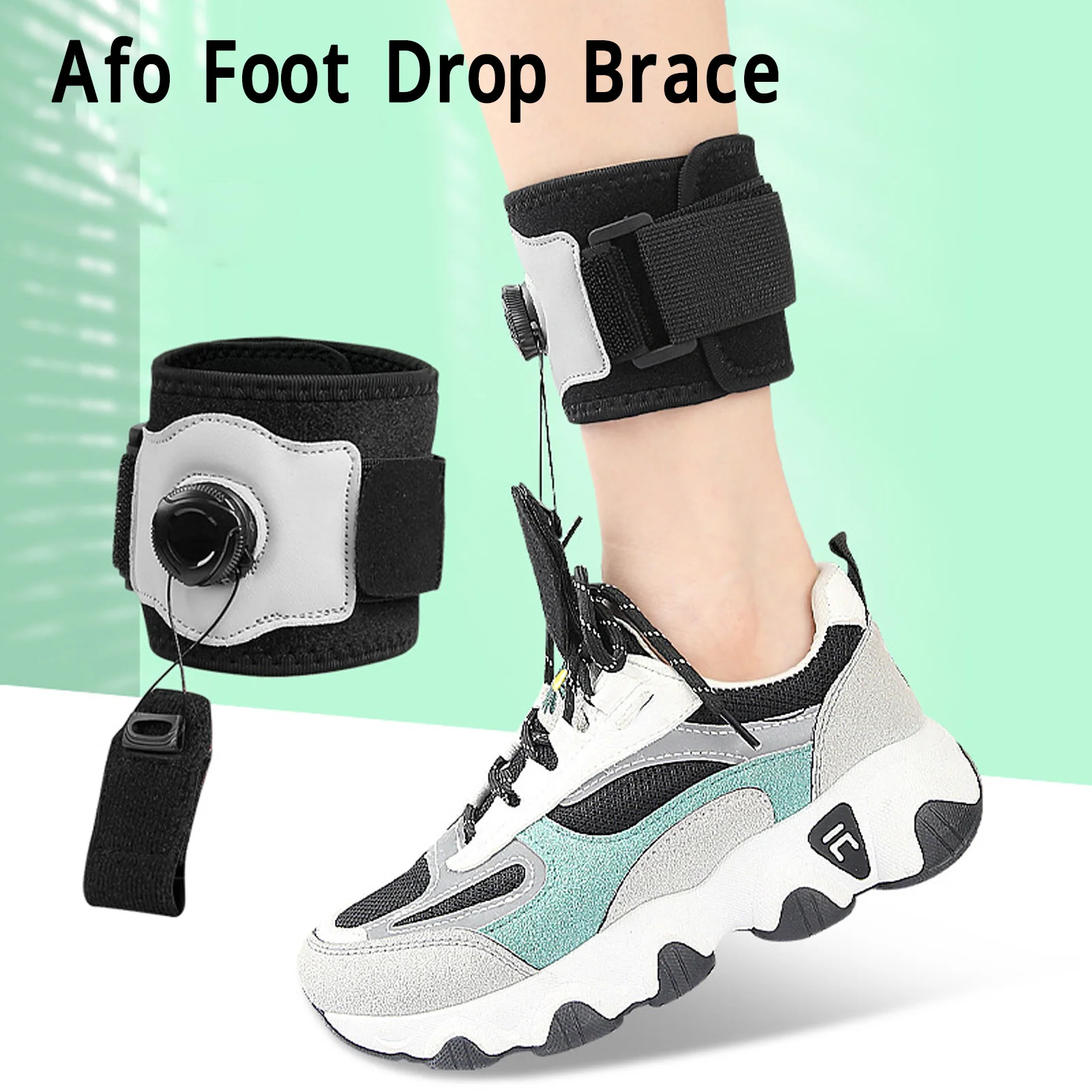 Afo Foot Drop Brace Knob Adjustable Left Right Foot Lifting Up Foot Drop Support for Walking with Shoes Ankle Foot Orthosis