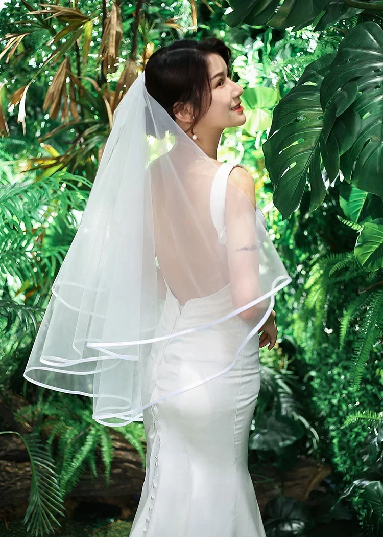 

Короткая фата из тюля, дешевая фата цвета слоновой кости белого цвета для невесты, свадебные аксессуары Mariage