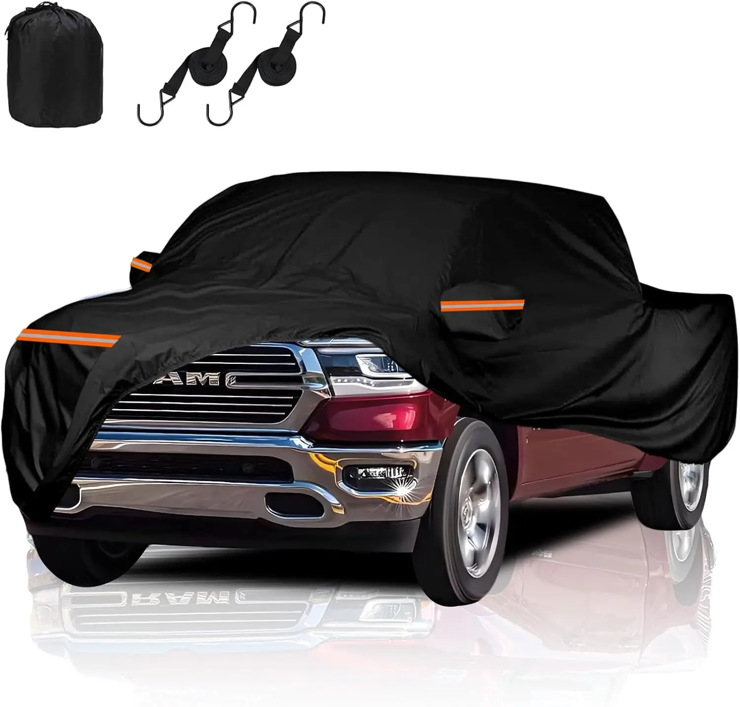 

Универсальный чехол для грузовика для полноразмерных пикапов, водонепроницаемый и устойчивый к ультрафиолетовому излучению с ветрозащитными ремнями, подходит для различных размеров кабин и кровати