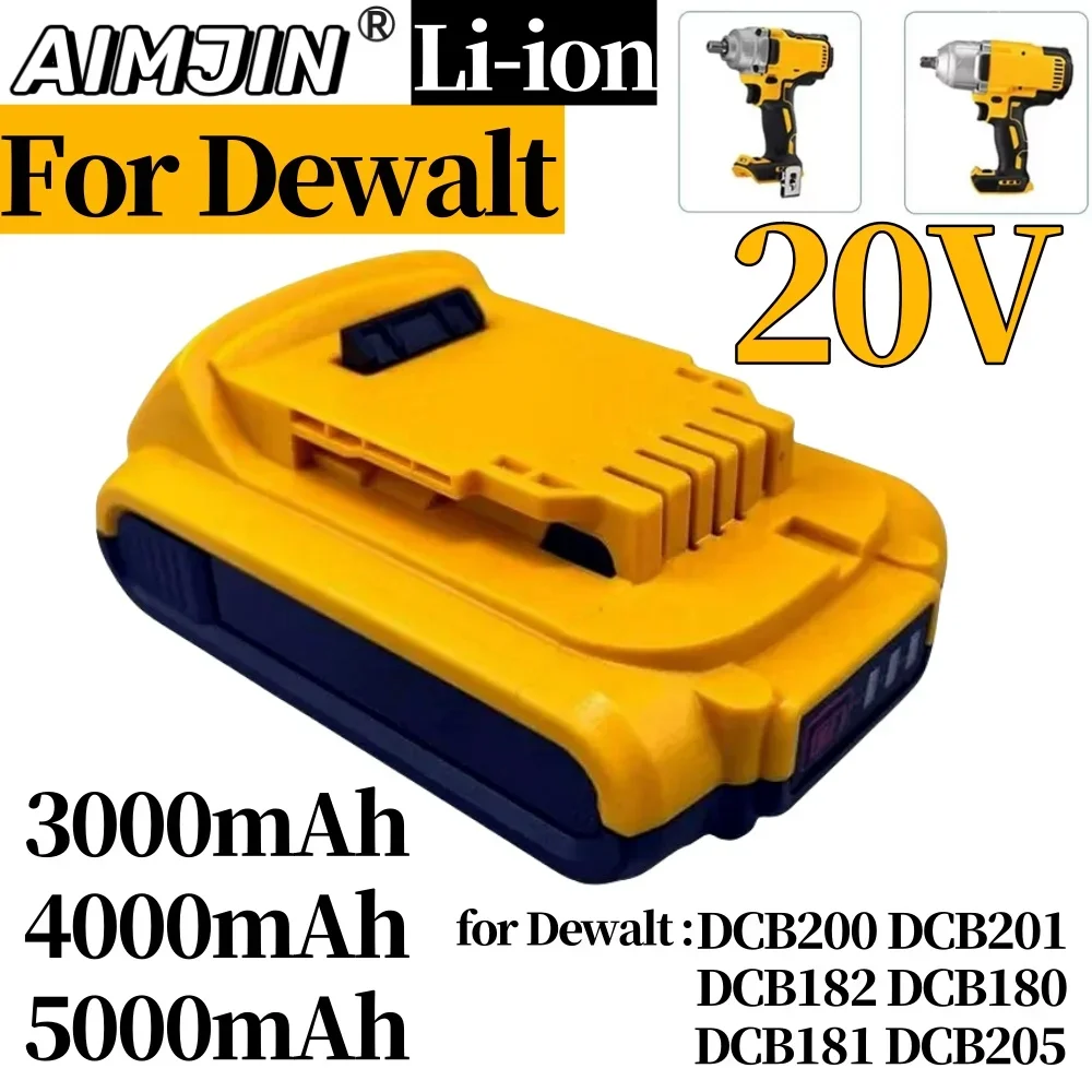 For DeWalt 20V 3/4/5Ah DCB203 Battery Replacement 18v 20Volt Max Lithium-Ion Batteries DCB206 DCB205 DCB204 DCB200Power Tools