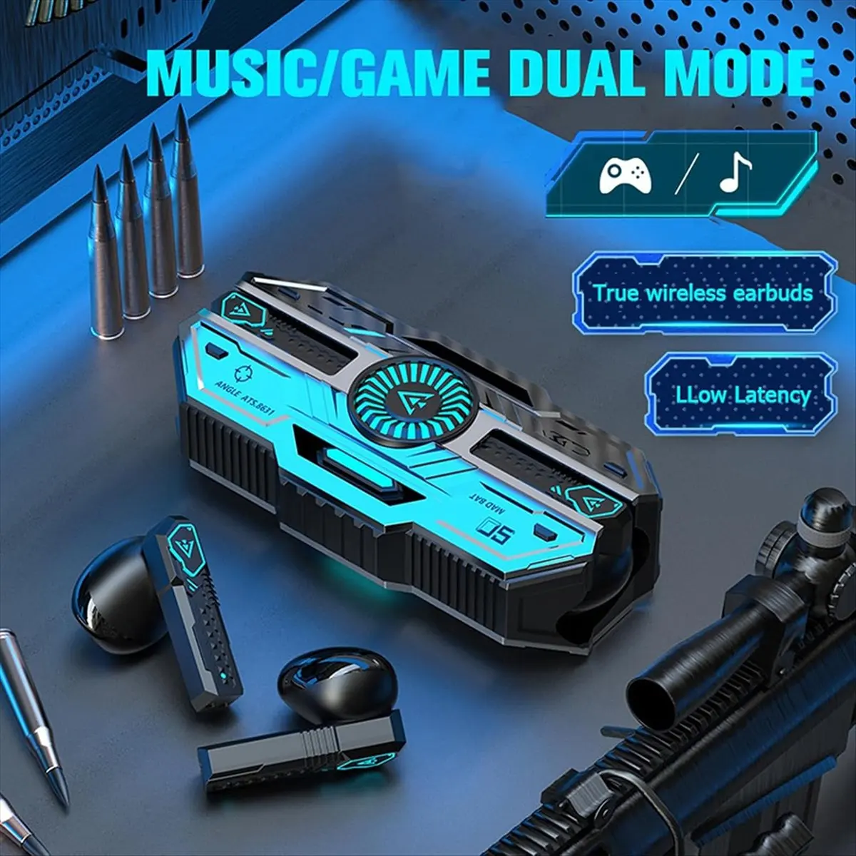 【Home-Accessories】Wireless Bluetooth Earphones Headphones X37 Private Model Cool E-Sports Game Chip Headset No Inductive Delay