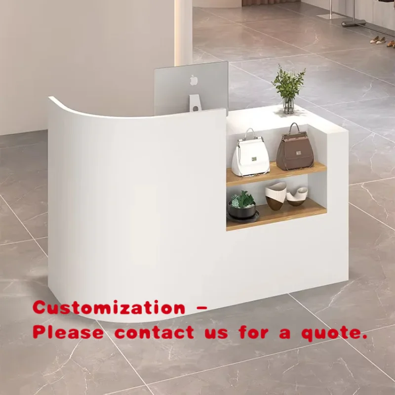 custom.Modern Women's Clothing Store Cashier Counter Wood Reception Desk Beauty  Simple Cashier Counter
