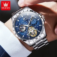 OLEVS-Montre-bracelet mécanique étanche pour homme, modules de volant d'inertie, montre automatique Seton, ciel étoilé Shoous, montre d'affaires 2