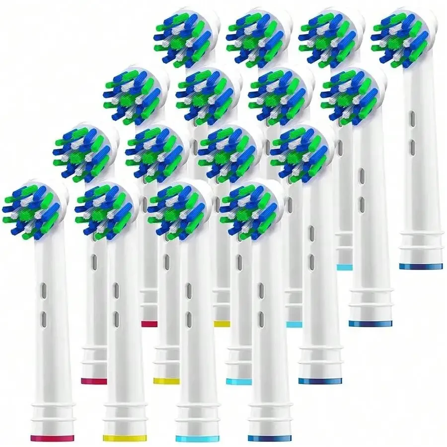 

Replacement Brush Heads For - Pack Of 16 Cross Generic Electric Toothbrush Heads For Oralb - Crossact Toothbrushes Compatible Wi