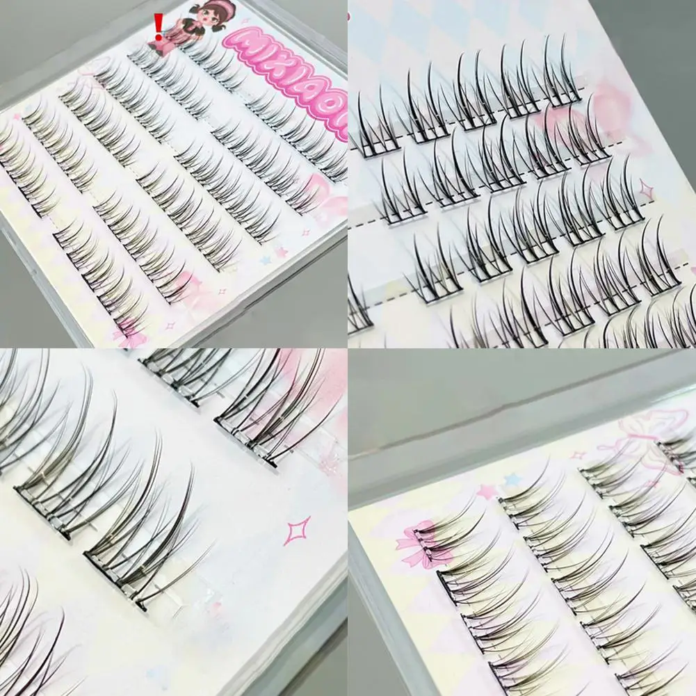 자체 접착 자체 접착 속눈썹 클러스터 접착제 필요 없음 접착제 재사용 가능한 자체 자연 속눈썹 클러스터 프레스 L2V7