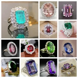 Gorgeous Sparkling Crystal Zircon Design Ring for Women, Exquisite and High-end Accessories  Women's Temperament Jewelry