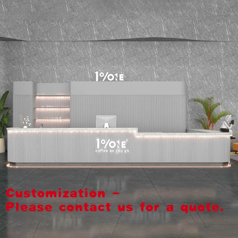 custom.Modern Coffee Shop Bar Counter Display Sales Store Kiosk Design with High Visibility Shopping