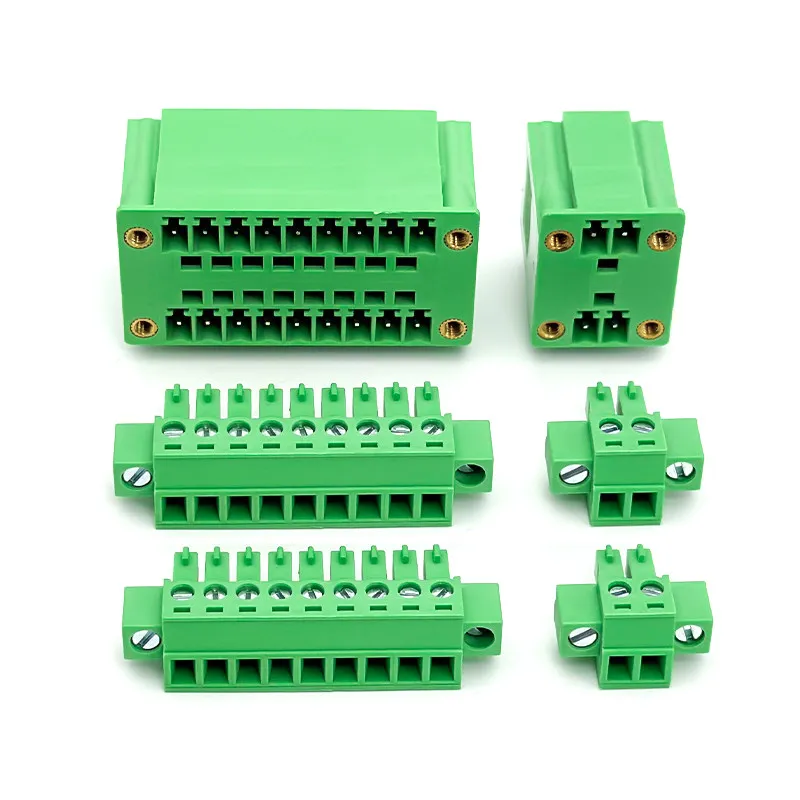 15EDGRHM 3.5mm double-layer flanged bent needle socket 2EDGKM 3.5mm plug 2EDGRHM plug-in terminal block  A set