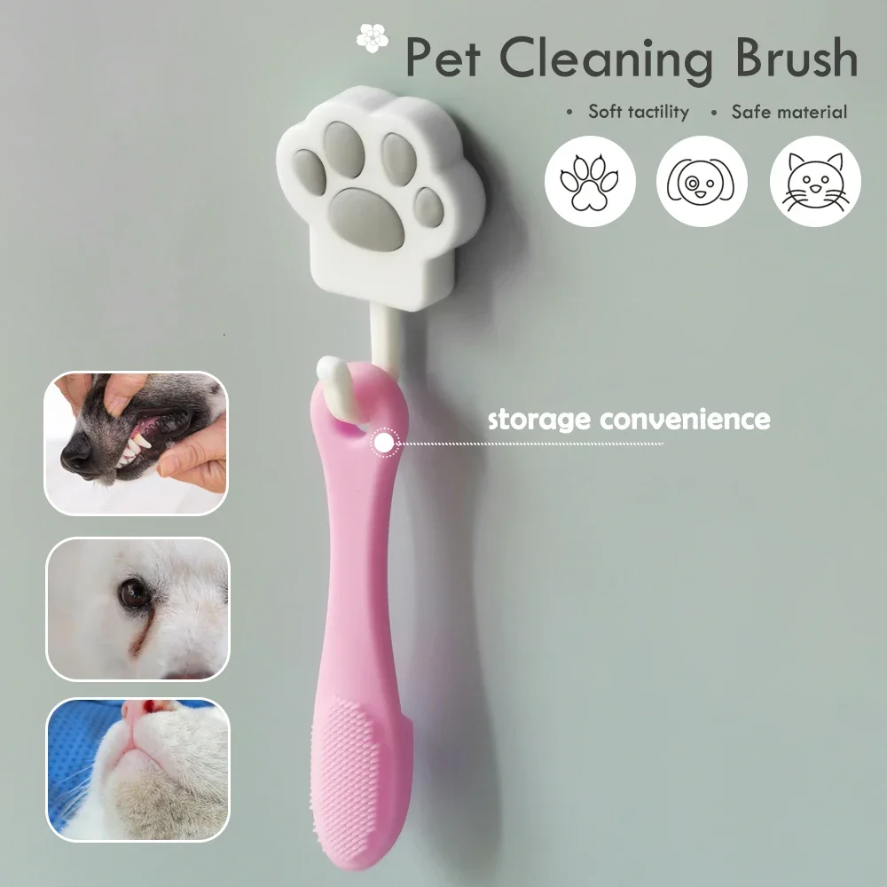 Dog Cat Cleaning Supplies Soft Pet Finger Brush Cats Brush Toothbrush Tear Stains Brush Eye Care Pets Cleaning Grooming Tools