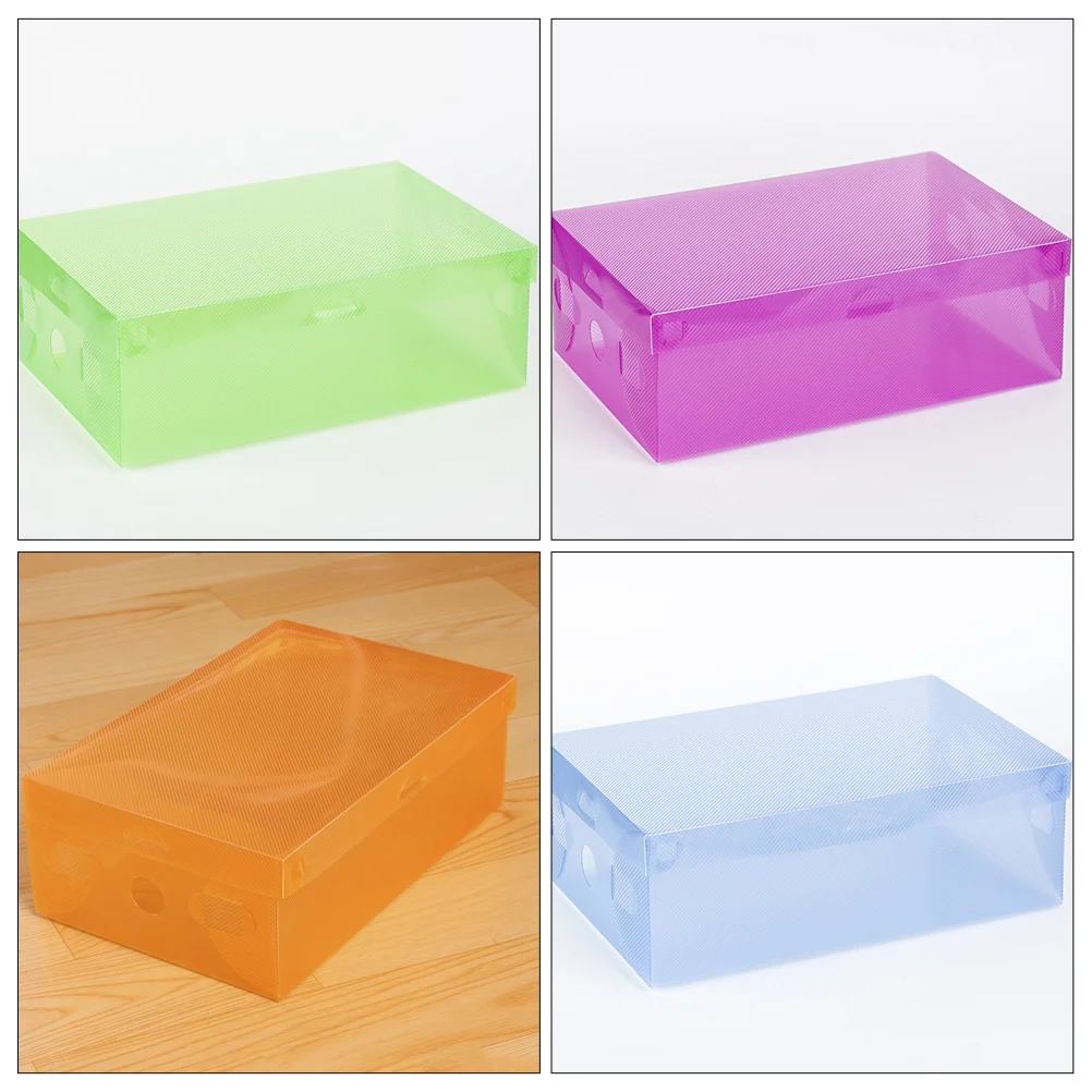 7 Pcs Storage Bins Stackable Shoe Boxes Sports Shoes Men\'s Containers Plastic Reliable Case Cardboard with Lids Transparent