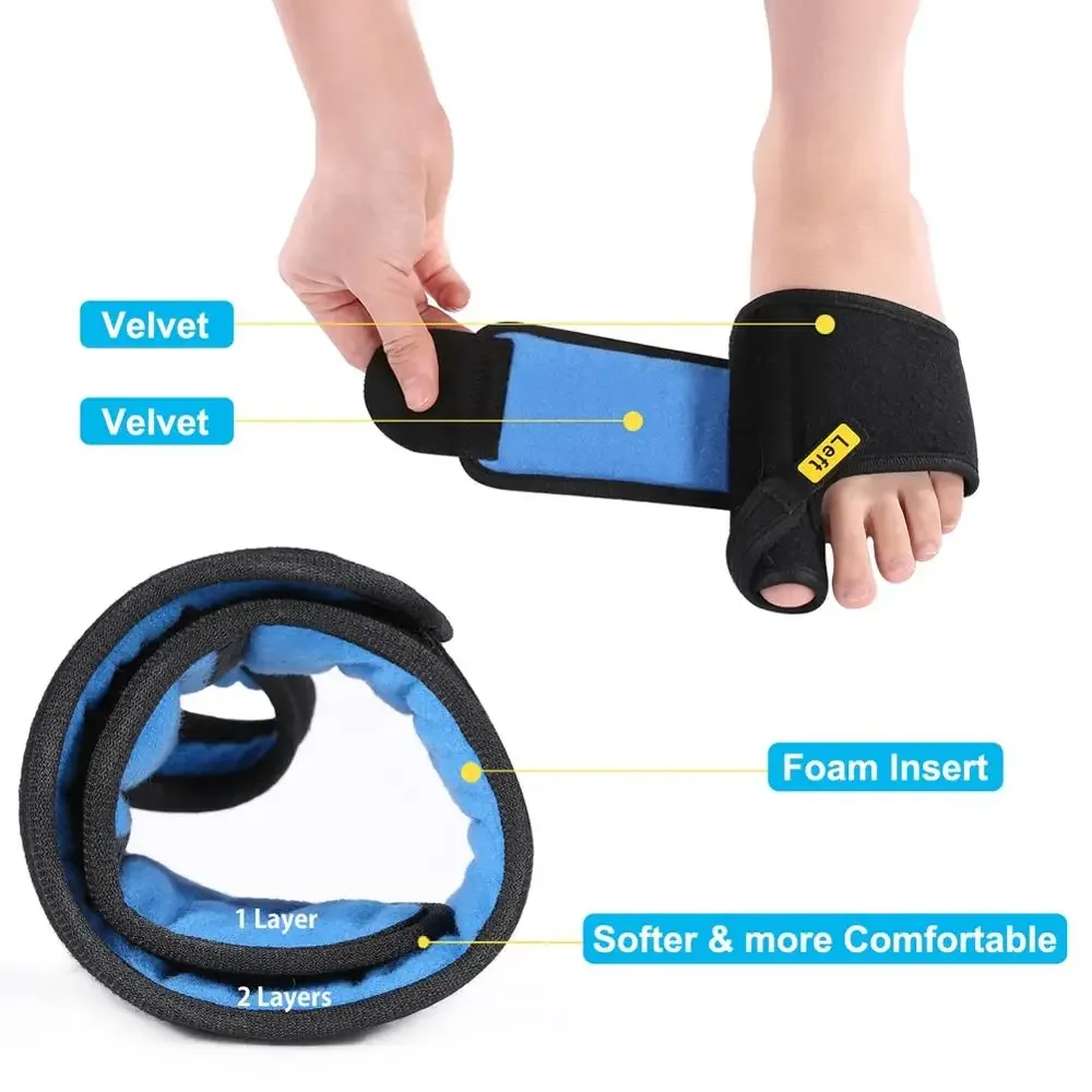 1Pair Adjustable Soft Capsule Splint Support Enhanced Thumb Valgus Corrector Divided Into Left And Right Feet Hallux Valgus Belt