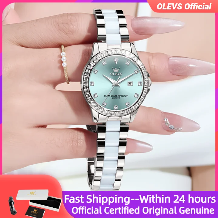 

OLEVS 3651 оригинальные кварцевые часы для женщин с автокалендарем, глубокие водонепроницаемые модные женские часы